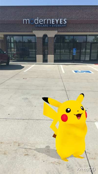 Pikachu in front of the ModernEyes office!